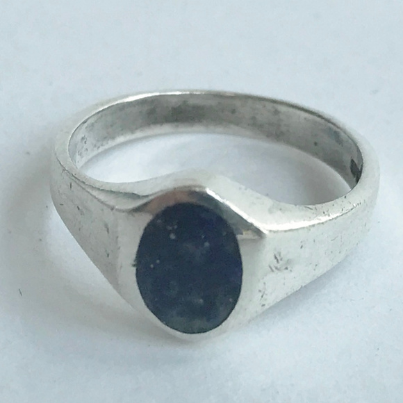 Jewelry - Vintage Sterling Silver Blue Stone Ring Size 5.5